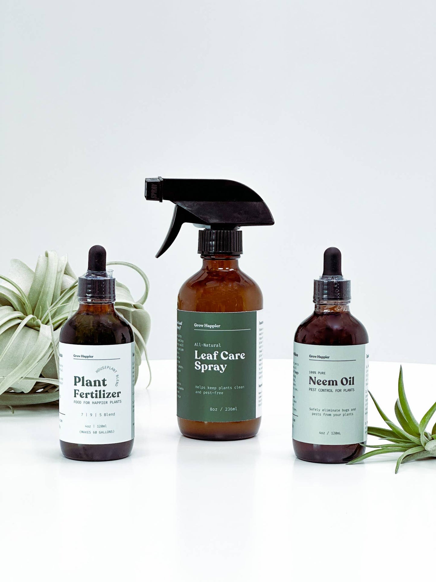Plant Care Bundle - Neem Oil, Fertilizer, Leaf Spray - - Garden Supplies