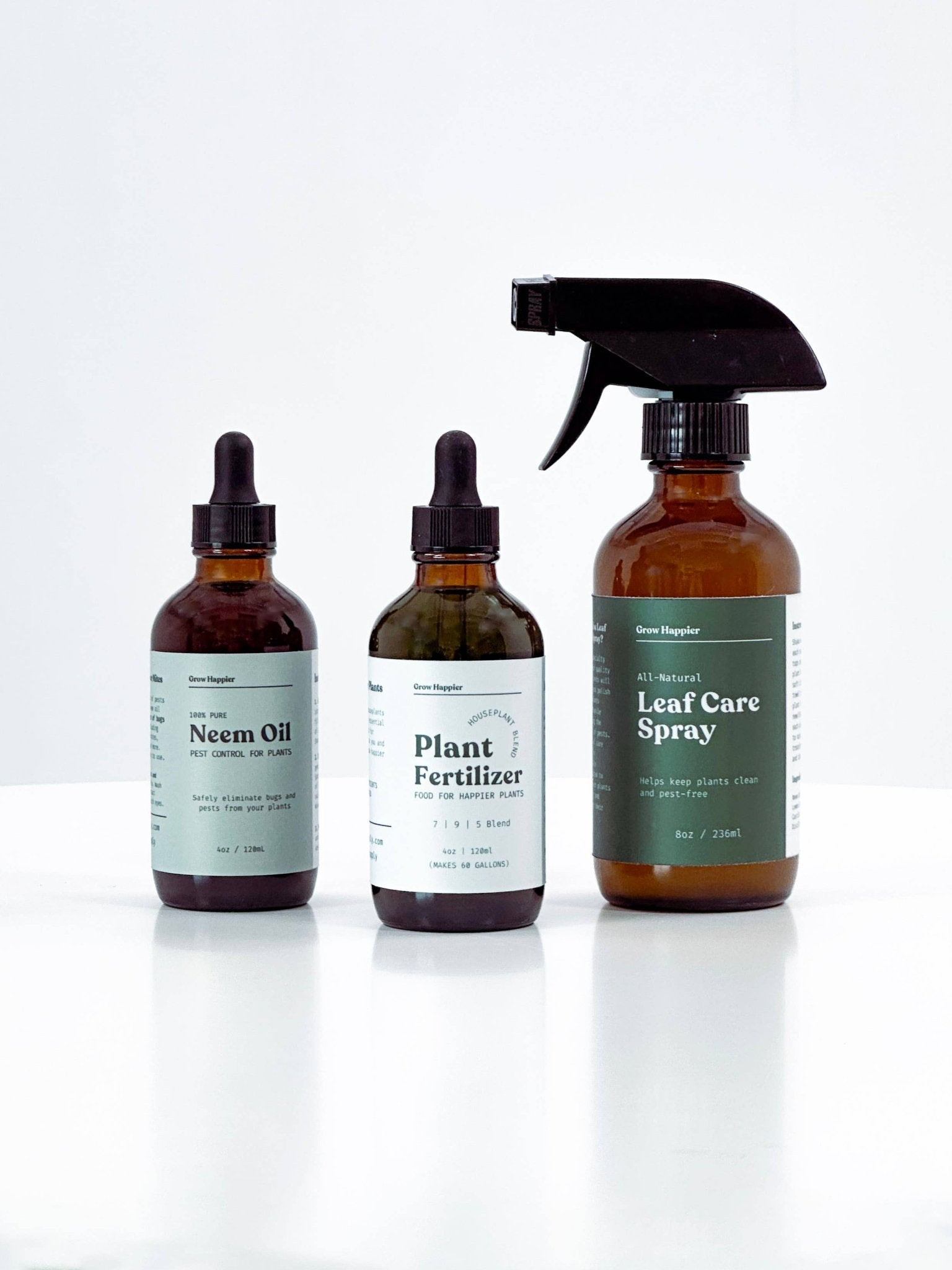 Plant Care Bundle - Neem Oil, Fertilizer, Leaf Spray - - Garden Supplies