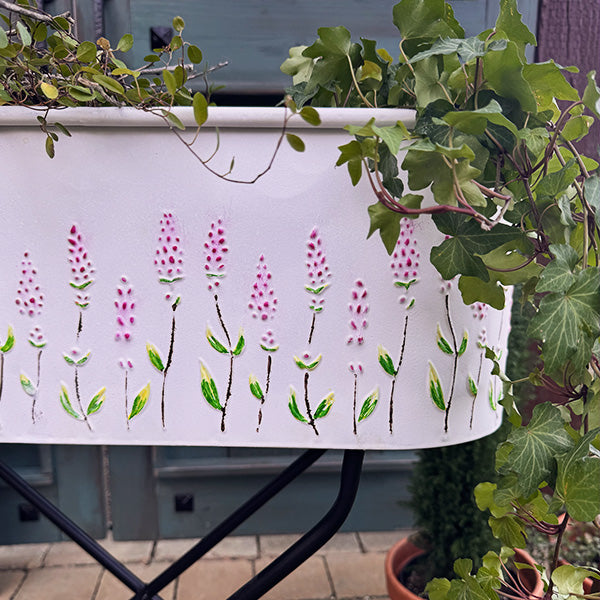 Outdoor Floral Oval Metal Plant Stand - - Sale