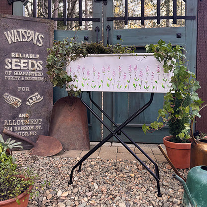 Outdoor Floral Oval Metal Plant Stand - - Sale