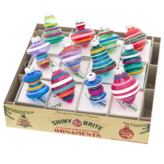 Holiday Splendor Vivid Vintage Shapes Ornaments - 12 Pack - Default Title - Christmas >> Ornaments >> Glass