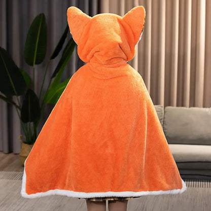 Kawaii Fox Plush Blanket Robe - -