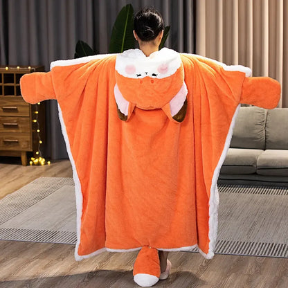 Kawaii Fox Plush Blanket Robe - 120x160cm -