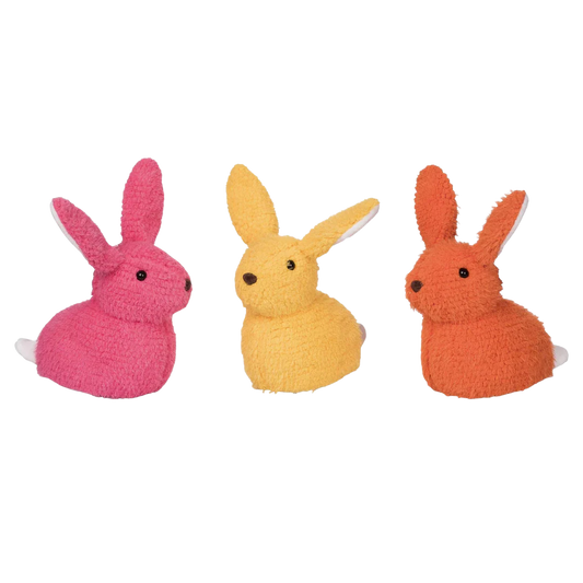 Plush Bright Crouching Bunny Doorstop - Orange - Decor