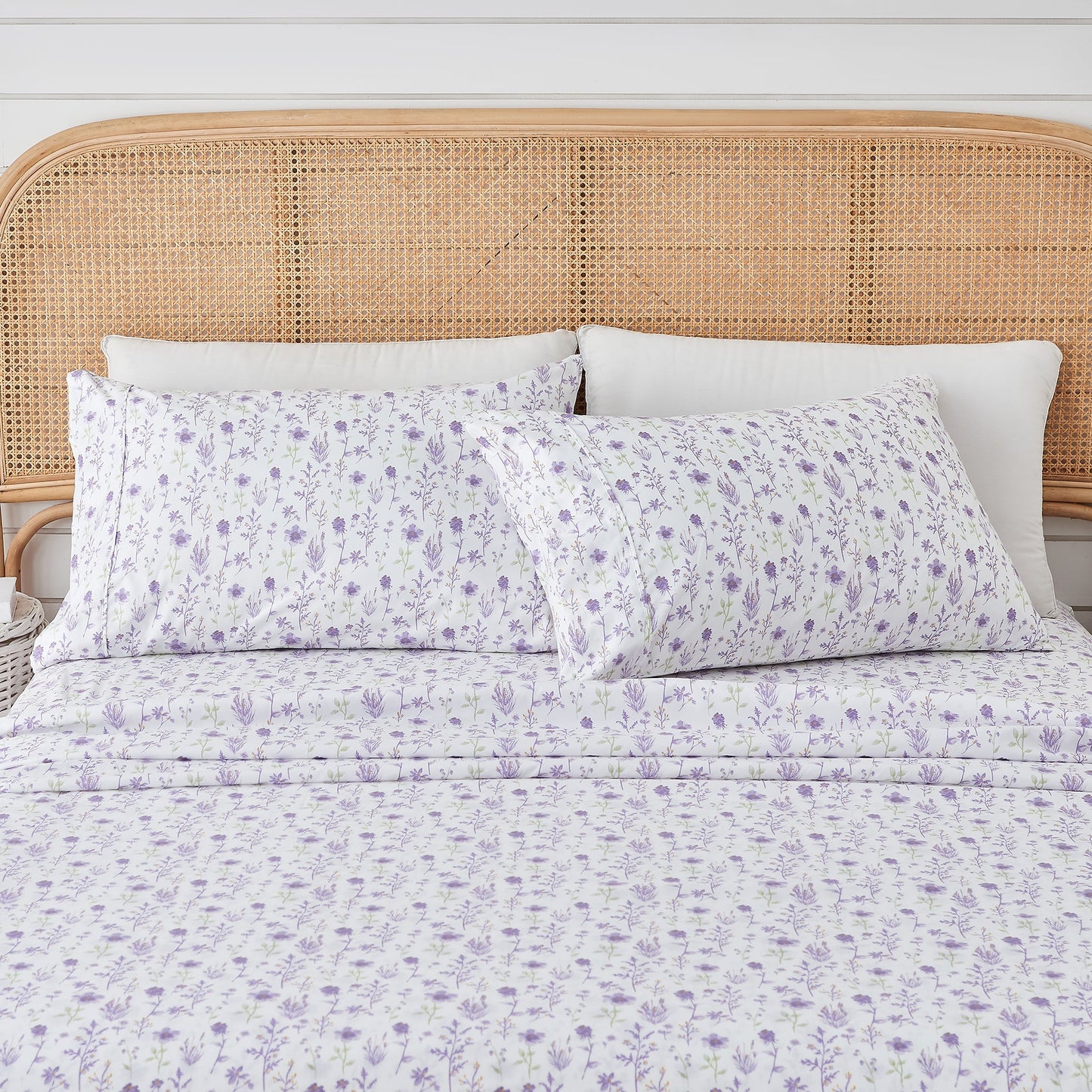 Watercolor Floral Sheet Set - Delia Collection - Colorful Floral - Lavender - Sheets