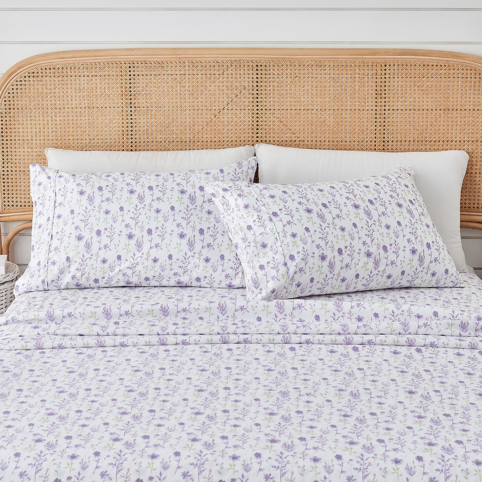 Watercolor Floral Sheet Set - Delia Collection - Colorful Floral - Lavender - Sheets