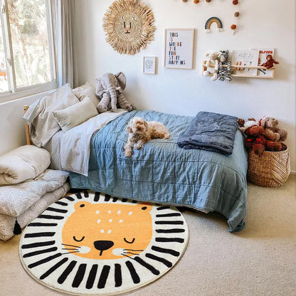 Cute Cartoon Round Rug for Kids' Room and Living Room - Kia Day Design