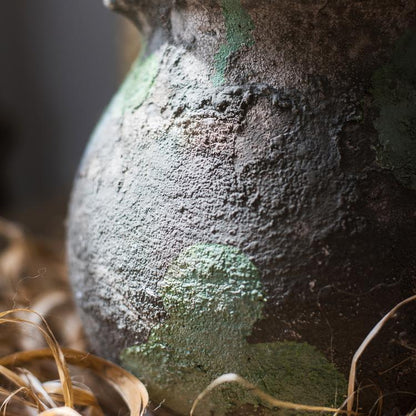 Pompeii Cement Floral Jar - -