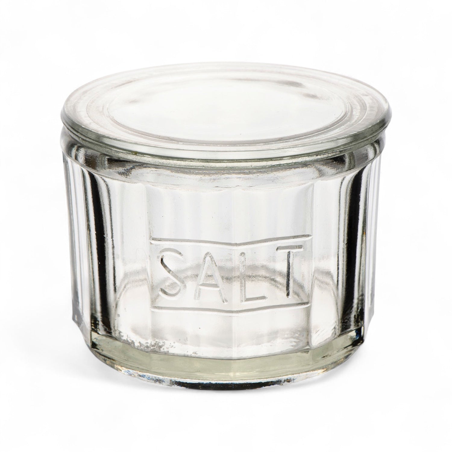 Pressed Glass Clear Salt Cellar - - Kitchen & Bath