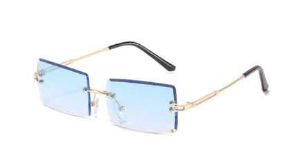 Women's Retro Sunglasses Gold Blue one