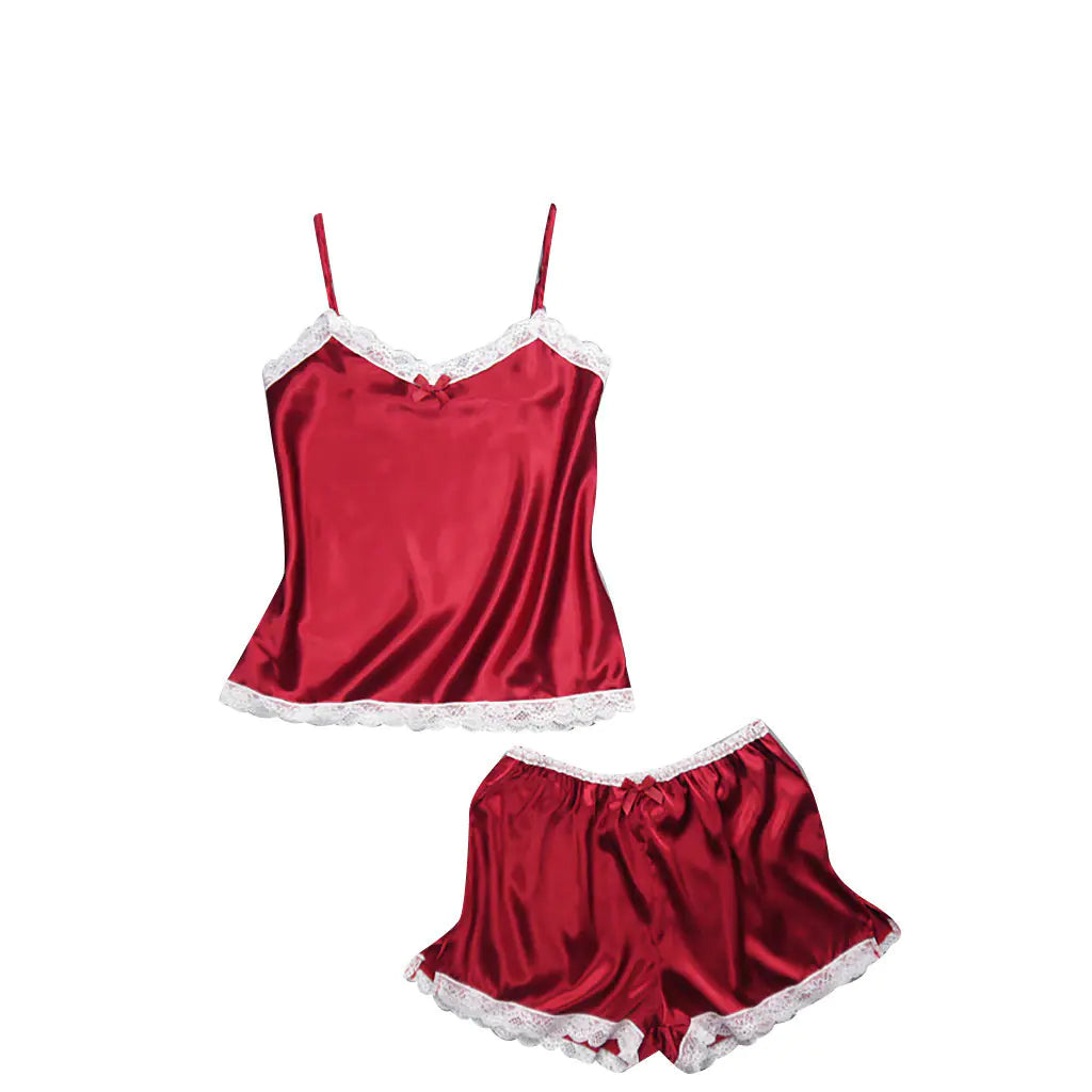 Lace and Satin Lingerie Cami Sleepwear Set Kia Day Design