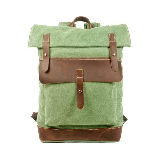 Military Canvas Backpack for Outdoor Travel - Lake Green - backpack