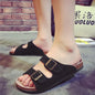 Genuine Leather Cork Sandals - Black 36 - sandals