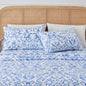 Watercolor Floral Sheet Set - Delia Collection - Watercolor Flowers - Blue - Sheets