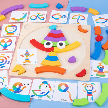 New Wooden Rainbow Geometry Puzzle for Kids Kia Day Design
