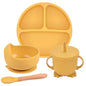 Silicone Baby Feeding Spoon Set Smile Yellow