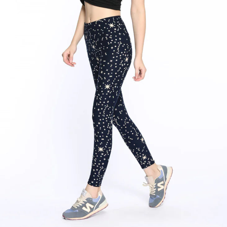 Printed Milk Silk Leggings - Kia Day Design