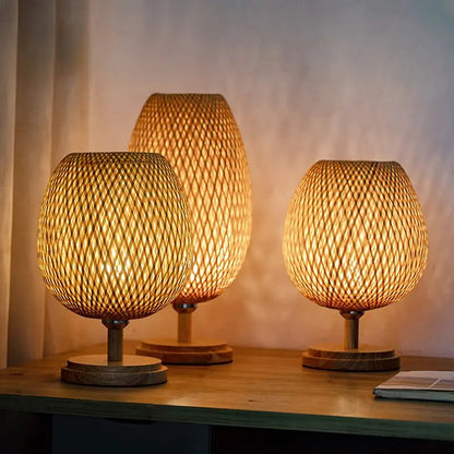 Handmade Bamboo Rattan Table Lamp Kia Day Design