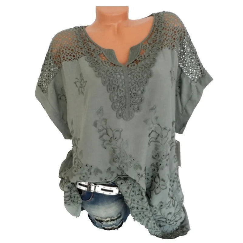 Womens Short Sleeve Blouse - Kia Day Design