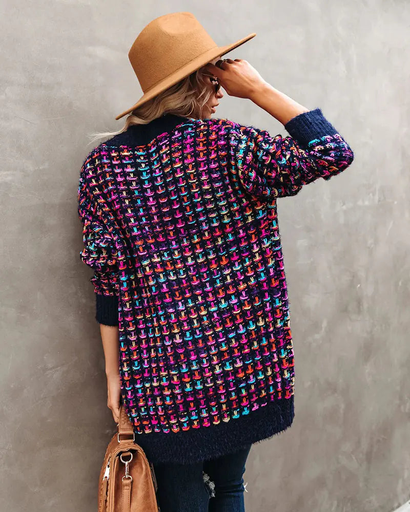 Retro Plaid Slim Fit Women's Sweater Knitwear