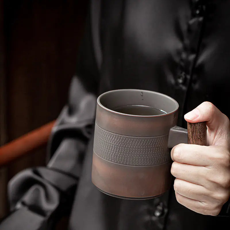 Water Purple Ceramic Mug with Lid - Kia Day Design