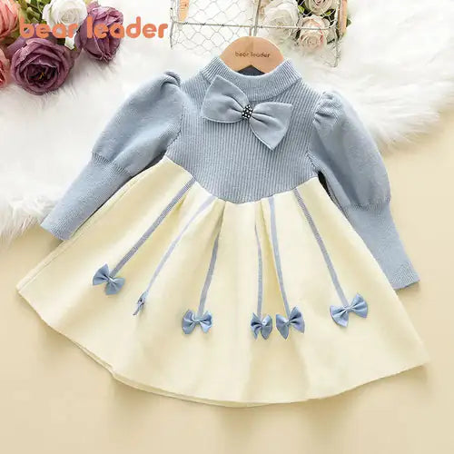 Girls Retro Cheongsam Sweater Dress - Kia Day Design