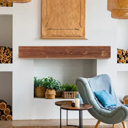 Wood Wall Mounted Mantel Floating Shelf - Kia Day Design