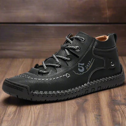 Genuine Leather Snow Boots black