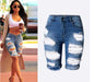 Bermuda Ripped Shorts Blue