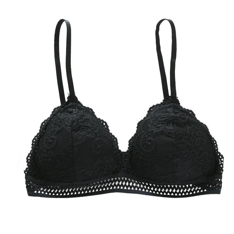 Deep V Lace Bra Wireless