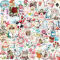 100Pcs Alice Stickers Vinyl Waterproof Alice and Wonderland Tea Party Decorations Stickers for Kids Halloween Trick or Treat Toys Laptop Water Bottles Kia Day Design