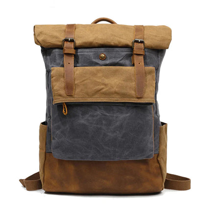 Vintage Canvas Backpack with Classic Design - Kia Day Design