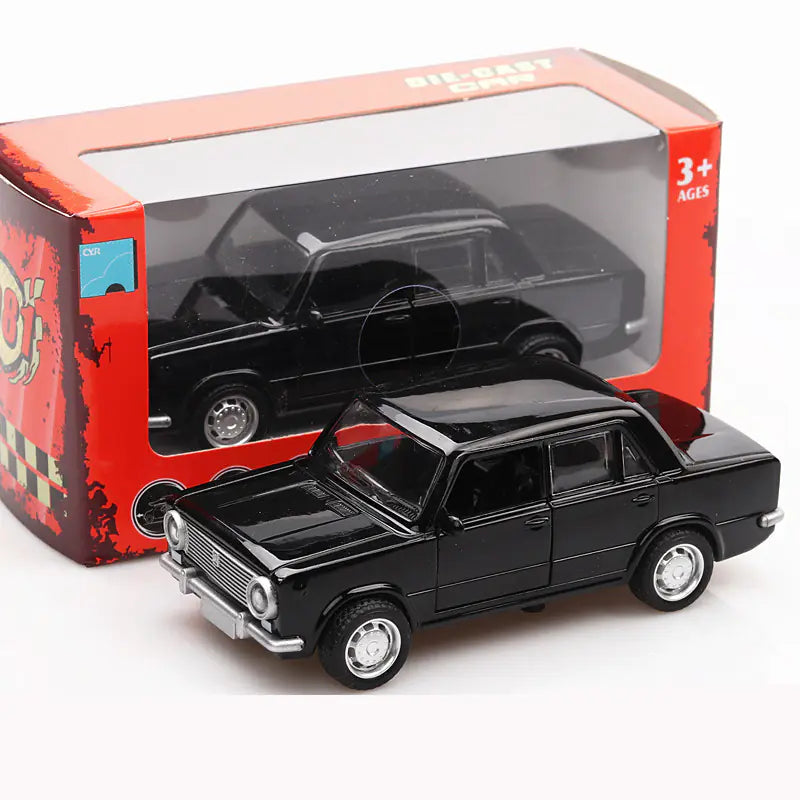 Boxed Alloy Toy Car Model - Classic Lada Car Kia Day Design