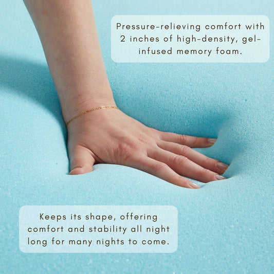 2-Inch Gel Memory Foam Mattress Topper - - Mattress Pads