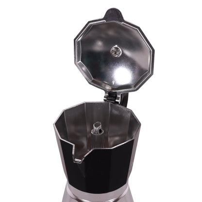 Aluminum Stovetop Espresso Moka Pot Black 240 ml - 8 oz - Kia Day Design