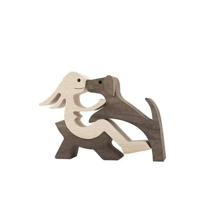 Wooden Carvings Loving Pet Owner light brown