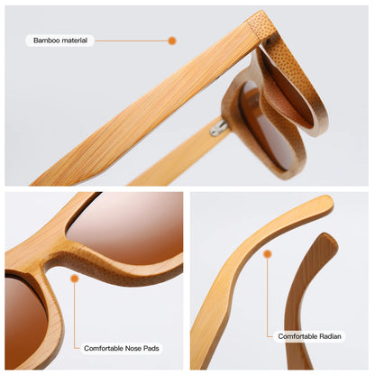 Vintage Bamboo And Wood Sunglasses