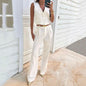 Summer Womens Solid Color Button Vest Set - Kia Day Design