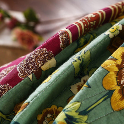 DaDa Bedding Dark Elegance Bohemian Floral Cotton Patchwork Bedspread Set (JHW-550)- DaDalogy Bedding Collection- {{Product type}}