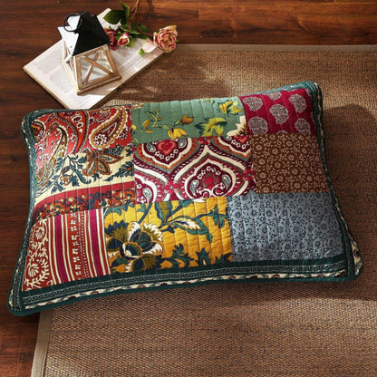 DaDa Bedding Dark Elegance Bohemian Floral Cotton Patchwork Bedspread Set (JHW-550)- DaDalogy Bedding Collection- {{Product type}}