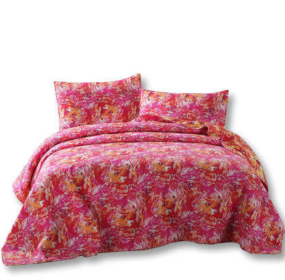 DaDa Bedding Lovely Pop of Colors Lightweight Reversible Quilted Bedspread Set (KBJ1625)- DaDalogy Bedding Collection- {{Product type}}