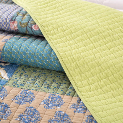 Tache Cotton Bohemian Tropical Calla Lily Quilted Patchwork Bedspread Set (JHW-687) - - Quilt / Bedspread