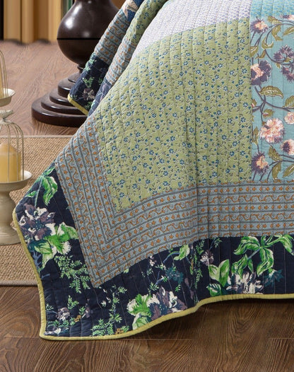Tache Cotton Bohemian Tropical Calla Lily Quilted Patchwork Bedspread Set (JHW-687) - - Quilt / Bedspread
