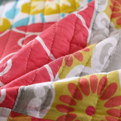 Tache Cotton Dreamy Meadow Patchwork Floral Quilt Set (JHW-568) - - Quilt / Bedspread