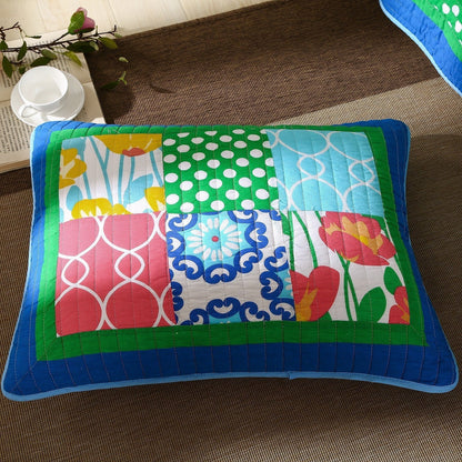 Tache Cotton Dreamy Meadow Patchwork Floral Quilt Set (JHW-568) - - Quilt / Bedspread