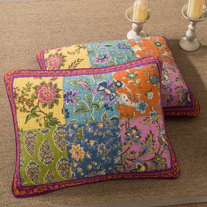 Tache Cotton Bohemian Carnival Garden Quilted Patchwork Bedspread Set (JHW-676) - - Quilt / Bedspread