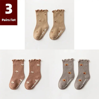 3 Pairs of Anti-Slip Childrens Socks - Kia Day Design