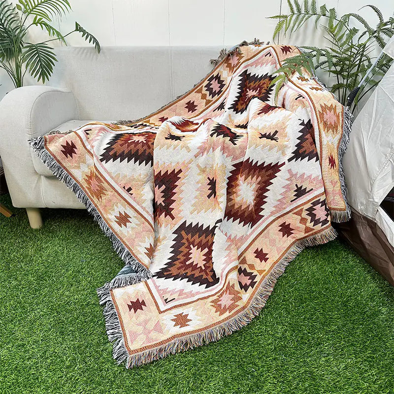 Bohemian Sofa Blanket - Premium Cotton Throw (In Stock) Kia Day Design