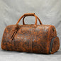 Vintage Print Crazy Horse Leather Handbag Kia Day Design