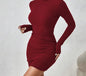 Turtleneck Slim Fit Knitted Dress - Kia Day Design